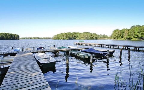Beautiful holiday home with sauna, whirlpool and fireplace directly on Lake Dümmer. The small holiday home area is idyllically located in a nature reserve in the hills and lakes of West Mecklenburg, about 18 km from the state capital Schwerin. The se...