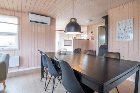 On lovely heather clad grounds, we have here a really cozy black painted cottage. The kitchen and living room are in open connection with each other and from the living room there is access to a nice terrace, with good shelter options. Everywhere the...