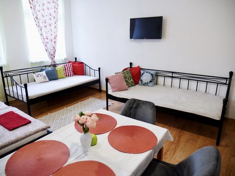 Quiet and bright apartment 2+KK is fully furnished with furniture and appliances, Internet is connected. The apartment consists of two rooms - a bedroom with two beds, a wardrobe. The second room has a kitchen corner, refrigerator, TV, double bed, tw...