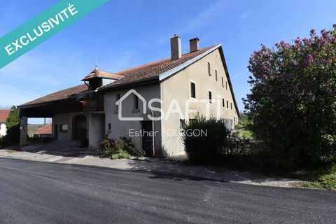 Looking for wide open spaces and tranquility? In Flagey, in Courbet country, is located this 1796 old farmhouse. Ground floor area of 490m² is divided into a 118m² apartment with entrance hall, kitchen with veranda, living room with French-style ceil...