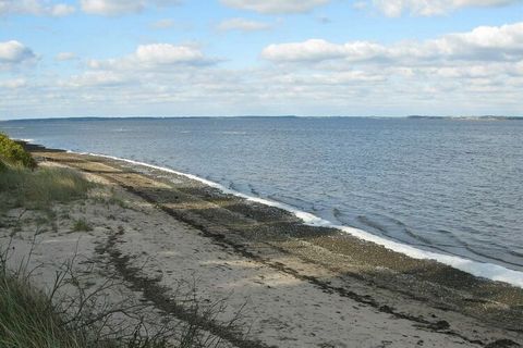 Dom wakacyjny położony na dużej naturalnej działce. Działka ma ok. 3 tys. 4000 m² z dużym trawnikiem i małym obszarem leśnym. Około. 250 metrów od Limfjord. Dom wyposażony jest w przytulny salon, który wyposażony jest w piec opalany drewnem na chłodn...