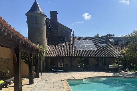 Summary Beautiful Maison de Maitre style house with a chateau style tower. Situated on 1 acre of secure private gardens enclosed with a stone wall. Beautiful large covered patio spaces both infront and by the pool. The mature garden has been well car...