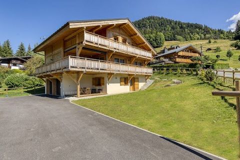 PRAZ-SUR-ARLY, BEAUTIFUL RECENT CHALET REF. 7388, equipped with a home automation system, established in a residential environment and offering lovely open views. It comprises : garden level : Wellness room with jacuzzi, sauna, shower, ski room with ...