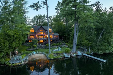 Here it is; the house with the perfect floor plan, on a landscaped level Winnipesaukee lot in low tax Moultonborough with a sandy beach and a lovely view. This Skiffington home is beautifully maintained with a first floor primary suite, open floorpla...