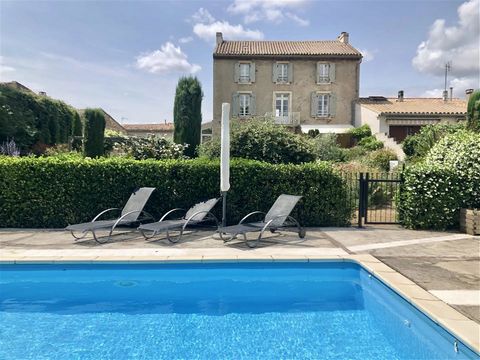 An imposing bourgeois stone property in an elevated position at the heart of a charming wine-growing village surrounded by rolling, vine-covered hills. Beautifully presented over 4 floors and offering 6 ensuite bedrooms. Ground floor: Laundry area, s...