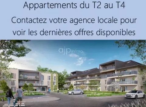 New apartments from T2 to T4 All exhibitions! Your local agency offers: Charming apartment type 4 of 82 m² on the second floor with a balcony without any vis-à-vis in a comfortable residence in the heart of Cusy. The apartment has a large living room...