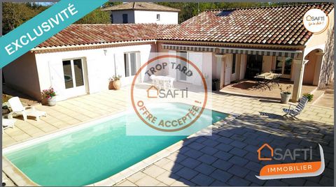 **EXCLUSIVE SAFTI LISTING: A gem nestled in the heart of the Verdon Natural Regional Park, in the prestigious district of Régusse. This property, situated on a completely flat and fenced 1060m² plot, unveils a stunning villa dating back to 1991, expa...