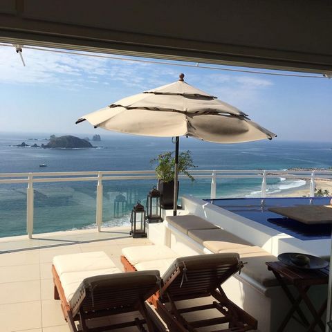 Beachfront Ixtapa Penthouse for Sale in Bay View Grand: Amazing opportunity! An exclusive penthouse for sale located in the beautiful town of Ixtapa, right on the beachfront at Bay View Grand. This dream property offers first-class amenities with spa...