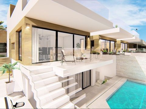 Grupo Immosol presenta 3 villas de nueva construcción en el sur de Alicante. Cada casa se adapta a la ubicación junto al mar Mediterráneo, a las perfectas condiciones de sol y a las hermosas vistas. Villas diseñadas en estilo y arquitectura modernos....