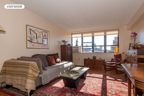 Facing South-West from the 15th floor of a high-rise on the Upper West Side, this bright, Condominium apartment has views from the South End of Central Park, West to Morningside Park. The warm wooden floors are in great condition and walls have been ...