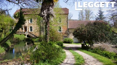 A25644GYK24 - Calling all eco tourism investors. This charming historic mill house with authentic milling equipment, an independent gite, outbuildings, 7.7 hectares of land and water rights is ideal for self sustainability, electricity generation, to...