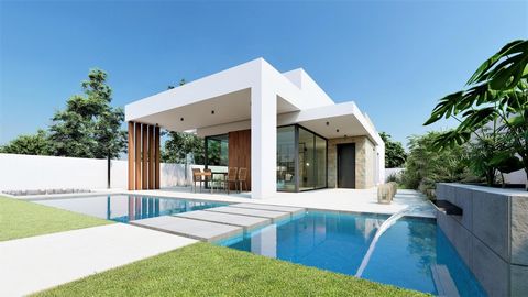 MODERN NEW BUILD VILLA IN SAN FULGENCIO(ALICANTE)~~New Build villas San Fulgencio, just 5 km from the beach. ~~The villas offer 3 bedrooms, 2 bathrooms, and a spacious kitchen, dining room, living room, swimming pool with waterfall, and two pools: a ...