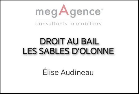 You are looking for premises with a strategic location in the heart of Les Sables d'Olonne, this establishment is made for you! Elise AUDINEAU - Megagence presents this establishment with a commercial area of approximately 24m2, a storage room and a ...