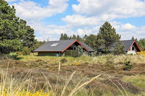 Casetta ristrutturata con sauna situata su un grande appezzamento di dune con terrazza soleggiata. Ci sono molte opportunità per momenti intimi e passeggiate in un ambiente panoramico. Nella zona giorno si trovano la cucina e il soggiorno, dove una b...