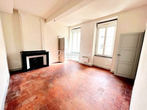 Beautiful spacious and bright apartment in the center of Narbonne Close to the town hall square It consists of a large living room, with fireplace, individual fitted kitchen, 2 very spacious bedrooms, dressing room as well as a bedroom in a row or of...