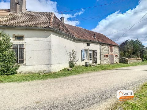 Located in a tranquil village near Arnay-Le-Duc, this stone house offers single-level living: a spacious 30 sqm living room with a fireplace and insert, an adjoining kitchen with a bread oven, a 21 sqm bedroom, a hallway, a bathroom, and separate toi...