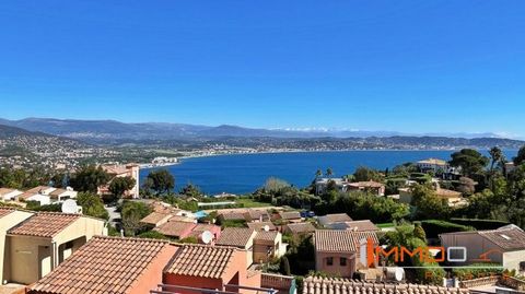 EXCLUSIVITY: The property with a total surface area of approximately 76m² is located in a sought-after residence, located on the heights of THEOULE SUR MER, enjoying a magnificent panoramic view of the bay of Cannes at the entrance to the Esterel Nat...