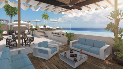 Exclusive project with only 35 apartments of 1 and 2 bedrooms and 7 commercial premises with ocean view, with top quality finishes from the region. The interiors are mostly beige Chukum, black aluminum, regional hardwood (tzalam/parota) and Mayan sto...
