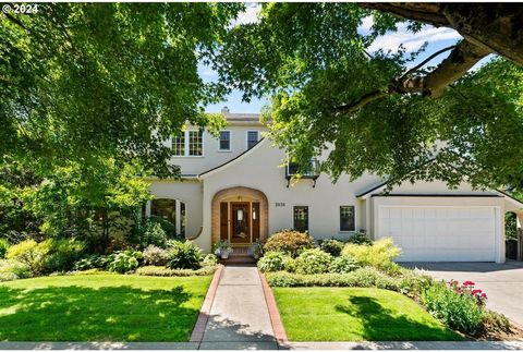 This gracious Alameda Ridge home has all the style and character of the 1920's, modeled after the glamour of the Hollywood era. California/Mediterranean style features arched doorways, wrought-iron railings, Batchelder art-tile fireplace surround, le...