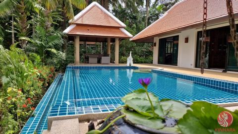 This is a very private three bedroom Canal (river) view pool villa located in the exclusive Baan Bua estate. The home is exquisitely decorated in lots of wood and elegant tiling. There is an open living plan with a large living room that includes thr...