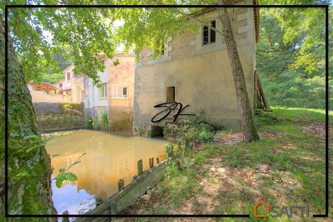 Moulin unique niché sur l'eau
