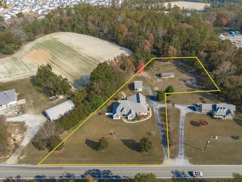 Custom built, all brick, ranch home just over 2 acres with no city tax or HOA! Currently zoned RA but planned for future neighborhood commercial. Featuring a 3 stall horse barn for living your best farm lifestyle, a detached garage with two covered p...