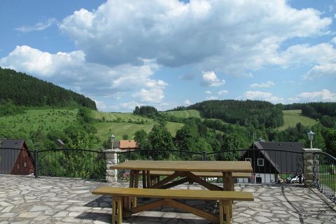 Perché stare qui? Situato tra le montagne di Krkonoe e il paradiso bohémien, questa villa di Stupná offre una vacanza tranquilla per un grande gruppo. Il giardino privato ha una splendida vista sul bellissimo paesaggio collinare. La piscina privata è...