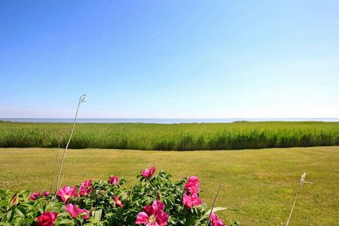 Hell und wohnlich eingerichtetes Reihenhaus auf der Ferieninsel Rømø. Steht ganz vorne in erster Reihe und mit schöner Aussicht zur Wattenmeerküste gleich nördlich des Ortes Havneby. Genießen Sie den Meerblick auch draußen auf der gut abgeschirmten T...