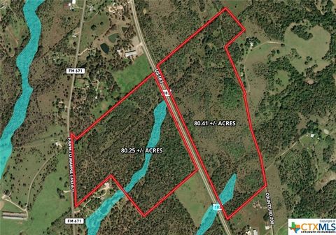 Dual frontage development acreage touching HWY 183! -160 +/- acres located in the heart of growth -Approx 30 miles from the Tesla Gigafactory -Close proximity to Austin and New Braunfels allows for a short commute to city amenities -Multiple homesite...