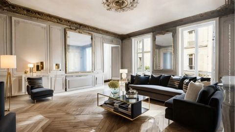 Between Place Saint-Georges and Pigalle, on the third floor by elevator of a beautiful freestone building entirely renovated in 2023, magnificent apartment with 116.80m& Carrez law. It comprises an entrance hall, a living room with splendid old and o...