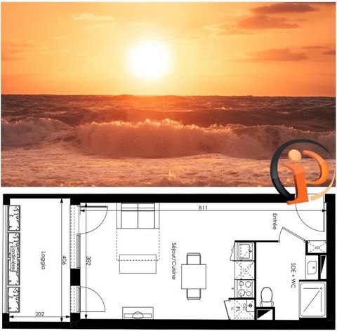 800 m vom Strand entfernt und in der Nähe der Annehmlichkeiten und Dienstleistungen von Biscarrosse Plage!! Entdecken Sie dieses charmante T1 von 29,91 m2 mit seiner überdachten Terrasse von 6,87 m2, die gut exponiert ist, und seinem Parkplatz in ein...