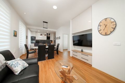This recently renovated apartment with two bedrooms is located on the first floor of the building with 6 units. It is simple, cosy, modern, and bright. Entering the apartment, you can find an open kitchen with all appliances you might need: a table w...