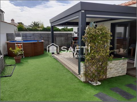 A la Guérinière, à 100 mètres de la plage, maison de plain pied de 97 m2 de surface habitable toute récente et une chambre indépendante avec salle d'eau dans une impasse non loin du bourg.