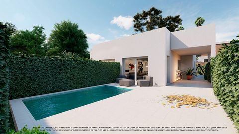 Villa semi-adosada de 2 dormitorios con piscina privada a la venta en en Los Alcázares.~ ~ Esta vivienda consta de 2 dormitorios y 2 baños(uno de ellos en suite), cocina abierta con el salón, armarios empotrados, solárium, jardín privado con espacio ...