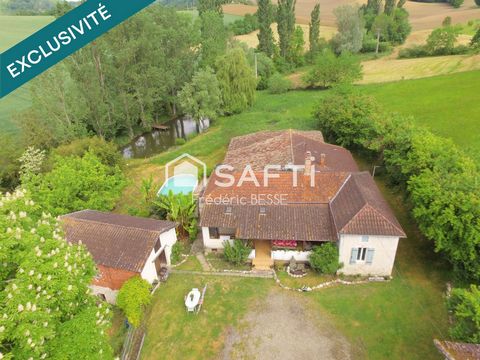 Ferme avec dépendances, piscine et grand terrain.