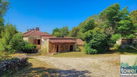 Pascal offers ... : Semi-detached house all in local stone in a quiet and green environment. The main house offers a large living-dining area, cathedral ceiling of 81 m2. A few steps lead to the original kitchen with its cantou. On the same level: la...
