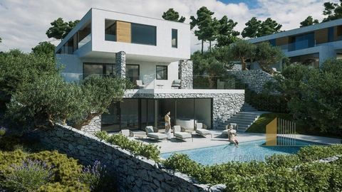 Beautiful villa in the initial phase of construction located in a quiet location 700 m from the sea in Vodice! It is located on a gentle slope that offers an open view of the sea. The property is a part of a complex of three luxury villas, in the pro...