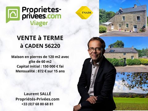 DESCRIPTION EXCLUSIVITE VIAGER LIBRE à TERME. CADEN 56220 : Ensemble de 2 maisons de caractères situées dans un hameau de calme et tranquillité assurée, à quelques minutes du bourg. La 1ère maison (Principale) est composée : Rez-de-chaussée : entrée ...