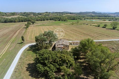 This wonderful property of a total of 390 sqm in the municipality of Sarteano consists of a farmhouse with an annex and garden. The stone farmhouse is on two levels as follows. On the ground floor we find a spacious entrance, a living area with firep...