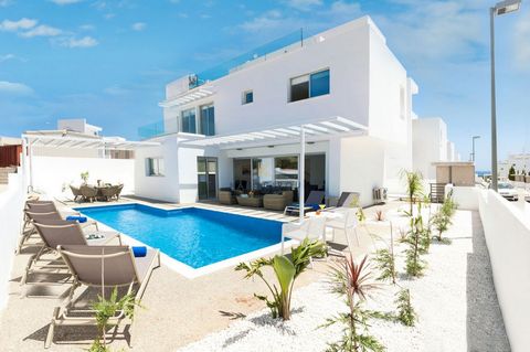 Located in Famagusta. Modern, Three Bedroom Villa for sale in Ayia Napa, Famagusta. The property is located in eastern Ayia Napa center, along the beachfront coastline of the sculpture park. Wake with the rhythmic sounds and sweet fragrance of the Me...