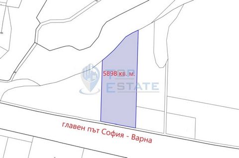 Top Estate Real Estate offers you a plot of land facing the main road Sofia Varna, 50 meters from the road. The area of the land property is 5898 sq. m. Due to its excellent location, the plot is suitable for all types of production activities, gas s...