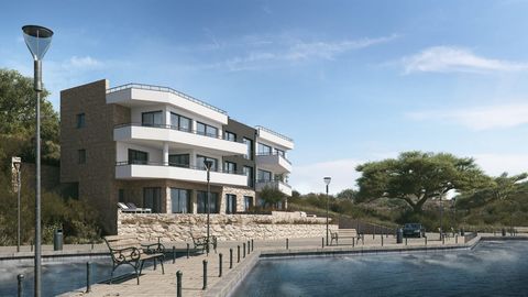 Location: Primorsko-goranska županija, Punat, Stara Baška. ISLAND OF KRK - Luxury apartment 1st row to the sea This unique apartment is located on the ground floor of a modern new building, first row to the sea. It consists of a bathroom, toilet, mas...