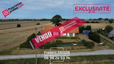 RARE ON THE MARKET!! In EXCLUSIVITY By FRED, I offer you this pretty farmhouse located between Calais and Dunkirk, a stone's throw from the A16 motorway. With a good renovation to bring it up to standard and up to date, this country house will become...