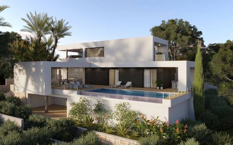 Luxury villa in Cumbres del Sol, Benitachell, Costa Blanca, Spain This property is located in a unique setting, in the Cumbre del Sol Residential Estate and is distributed over two floors. The master bedroom occupies the entire top floor, giving it e...