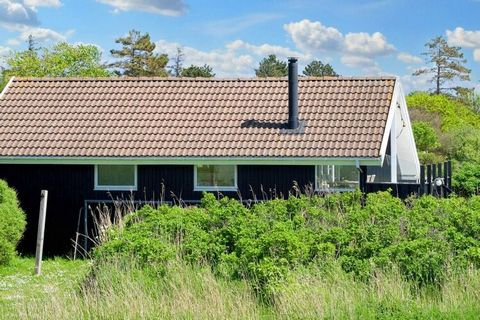 Dom wakacyjny w pierwszym rzędzie z fantastycznym widokiem na morze w Gniben. Dom ma dobrą kuchnię-jadalnię z małą wnęką i dwie dobre sypialnie. Znajduje się tu pomieszczenie gospodarcze oraz łazienka z prysznicem. Na zadaszonym tarasie można grillow...