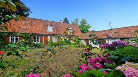 Welcome to the gates of Hesdin, the 7 Valleys! Come and discover this pretty farmhouse to refresh, built on a magnificent wooded plot of 3166m2, bordered by the river 