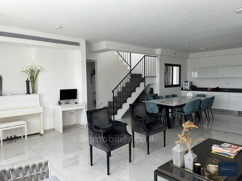 Very nice duplex of 170 m2 including 2 terraces of 60 m2, located in the Ariel school area. It is a 6-room apartment converted into a 5-room apartment. French finishes. Very bright apartment, consisting of very spacious rooms. Shabbat elevator. 2 car...