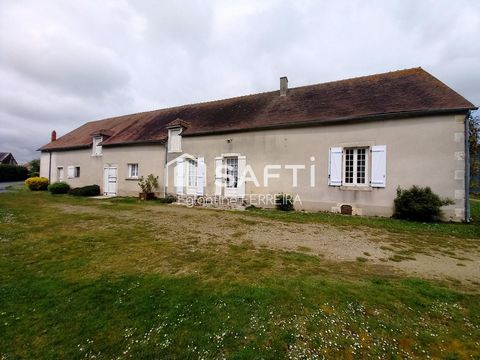 AXE ISSOUDUN-LIGNIERES, A 10MIN DE ISSOUDUN, LONGERE DE 124M² AVEC DEPENDANCES ET JARDIN.