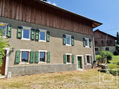 Nestled in a quiet, small hamlet above Villard In the Vallee verte, this property is at the southern end of three connected houses on a cul de Sac. On the lower ground floor, there is access to the three cellars and the smaller apartment. This apartm...