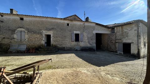EXCLUSIVE TO BEAUX VILLAGES! Group of buildings in a small hamlet between Blanzac and Montmoreau. The property comprises : - A traditional Charentaise house in need of renovation, with a floor surface area of approx. 90 m² (969 sq ft) and many origin...